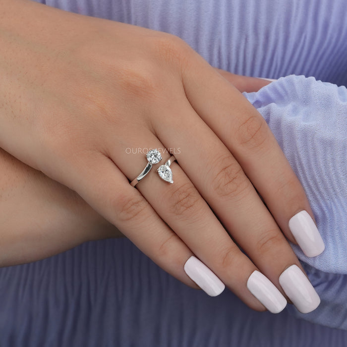 [Pear And Round Diamond Band]-[Ouros Jewels]