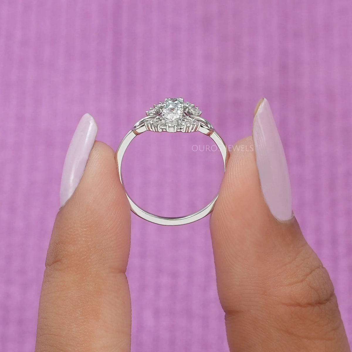 Oval Diamond Dainty Ring