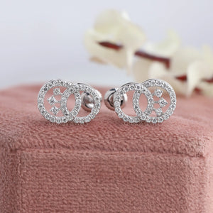 circle diamond earrings studs