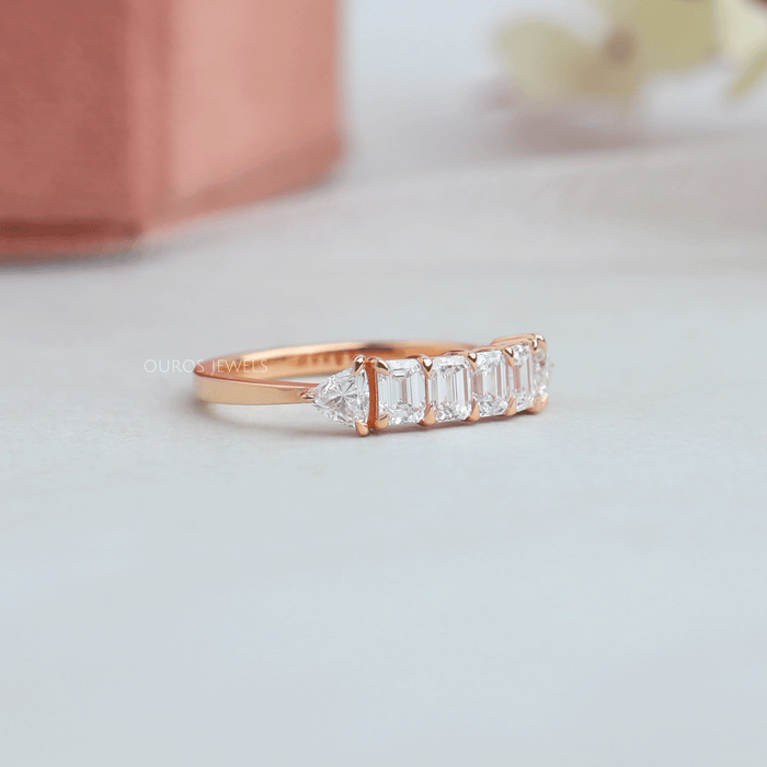 Zoomed Look Of Emerald Cut Diamond Eternity Ring