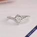 Front view of heart shape diamond ring made of 14k white gold. This ring symbol of eternal  love.