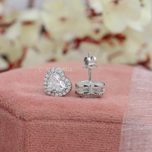 heart shaped diamond stud earrings 