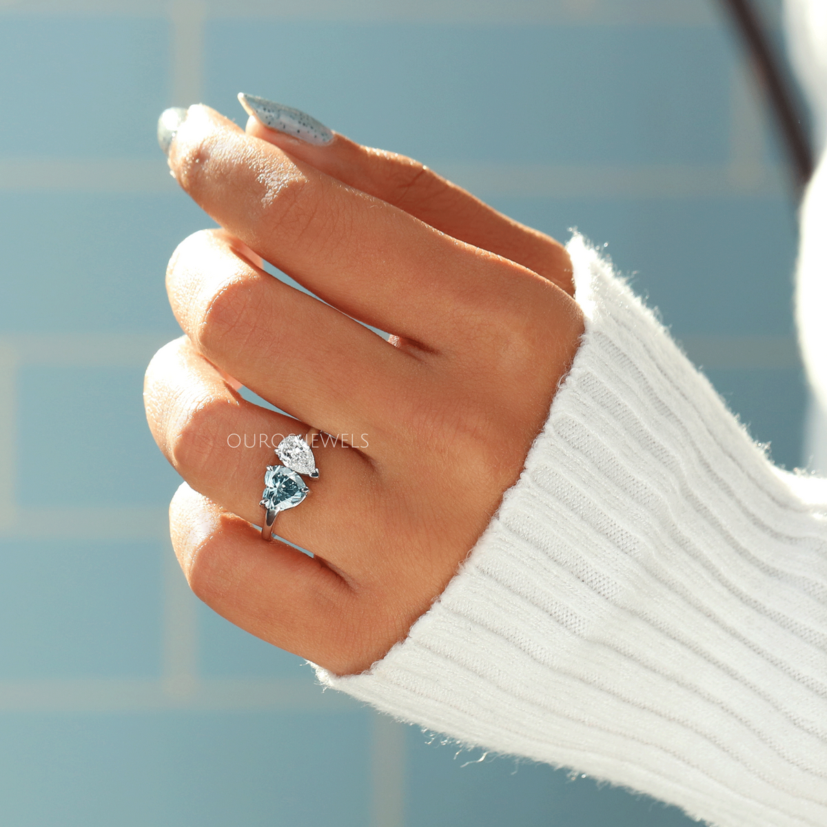 Heart & Pear Diamond Toi Et Moi Wedding Ring Rings
