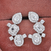 multi halo diamond drop earrings