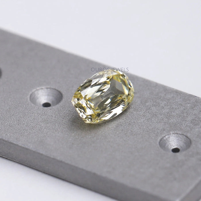 yellow cushion lab grown diamond 