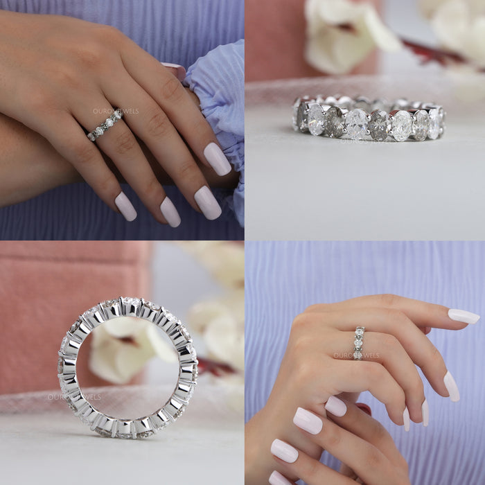 Olive Oval Full Eternity Wedding Ring