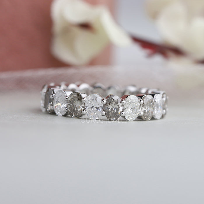 Olive Oval Full Eternity Wedding Ring