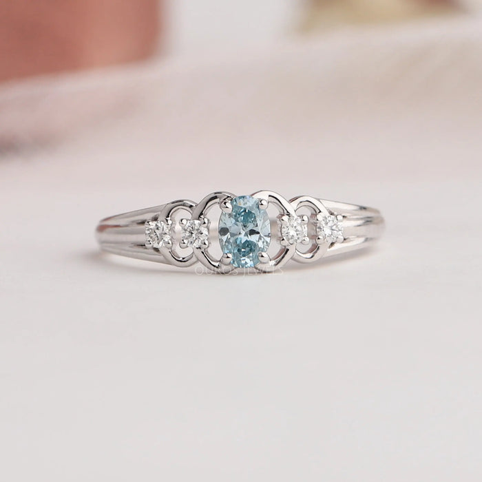 Front look of eco friendly CVD diamond ring for someone special