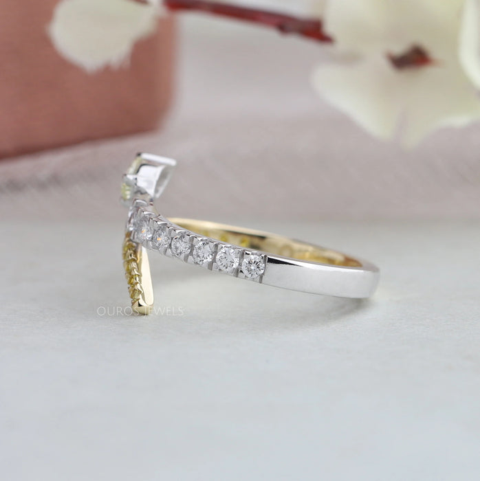 [Side View of Pear and Round Bypass Ring]-[Ouros Jewels]