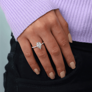 [Pear Cut Diamond Engagement Ring]-[Ouros Jewels]