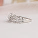 14k white gold 3 row split shank studded with round accent stones