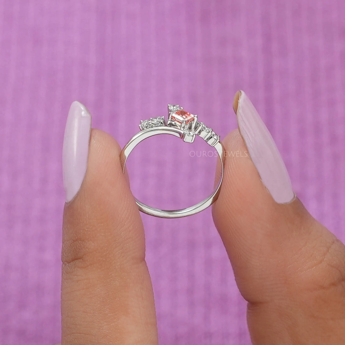 Pink Princess Diamond Bypass Ring