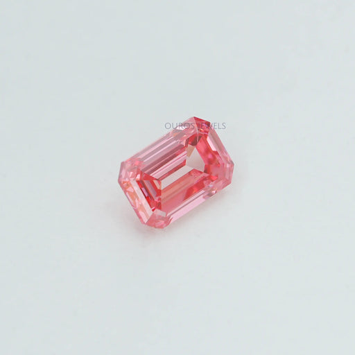 0.76 Carat Each Pink Emerald Cut Lab Grown Diamond