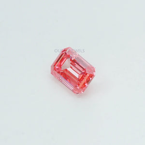 0.76 Carat Each Pink Emerald Cut Lab Grown Diamond