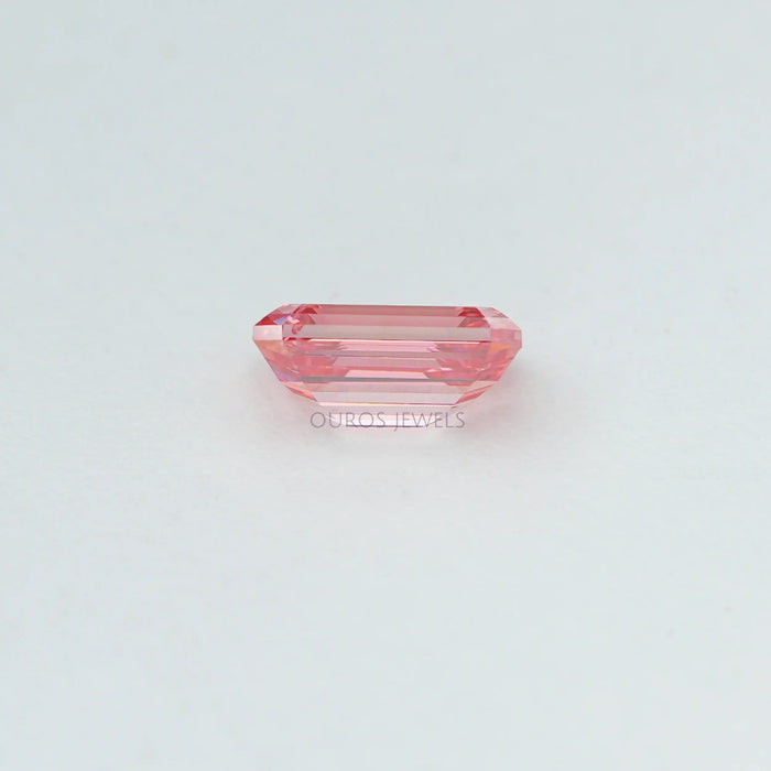 0.76 Carat Each Pink Emerald Cut Lab Grown Diamond