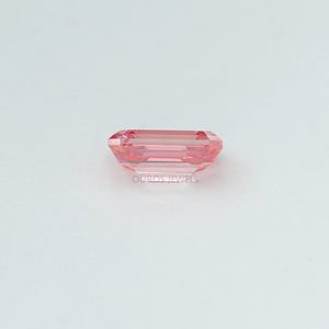 0.76 Carat Each Pink Emerald Cut Lab Grown Diamond