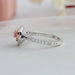 pink heart diamond halo ring