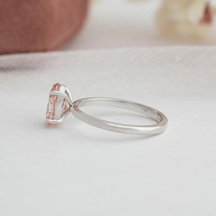 [14k White Gold Solitaire Engagement Ring]-[Ouros Jewels]