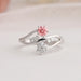 Fancy pink round brilliant cut lab made diamond engagement ring