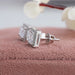 14k white gold princess cut diamond solitaire earrings with screw back setting and claw prongs