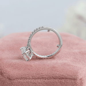 [Radiant Cut Lab Diamond Ring With Accent Stone]-[Ouros Jewels]