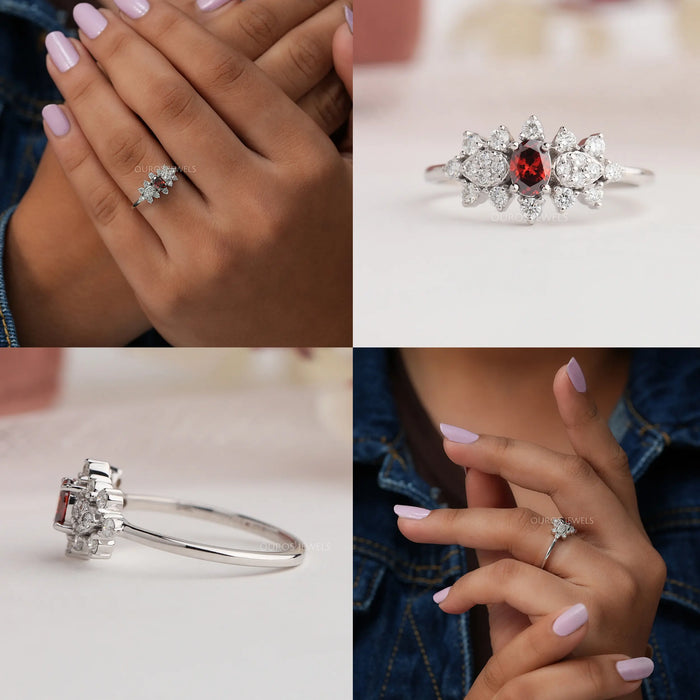 Collage of Oval cut eco friendly diamond engagement ring