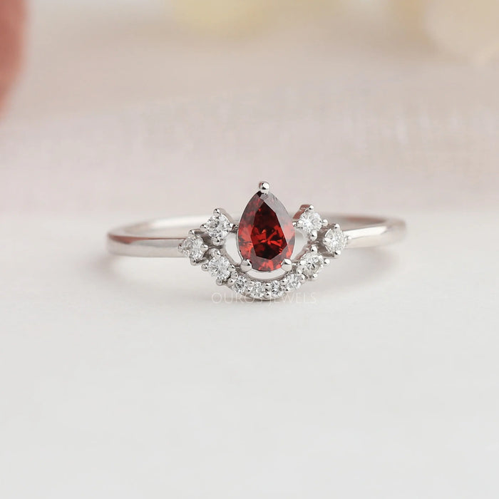 Pear And Round Cut Hand Made Diamond Ring, An Ideal Proposal Ring