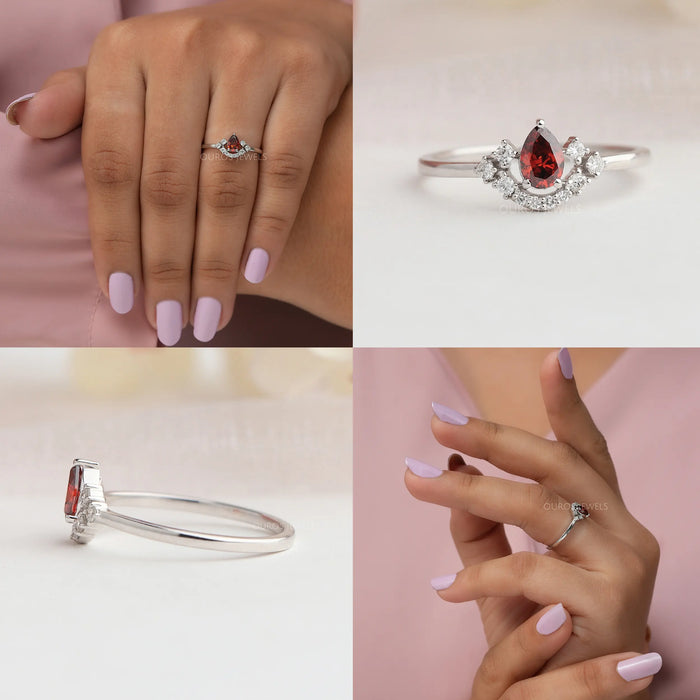 Collage of Fancy Colored Lab Made Diamond Engagement Ring