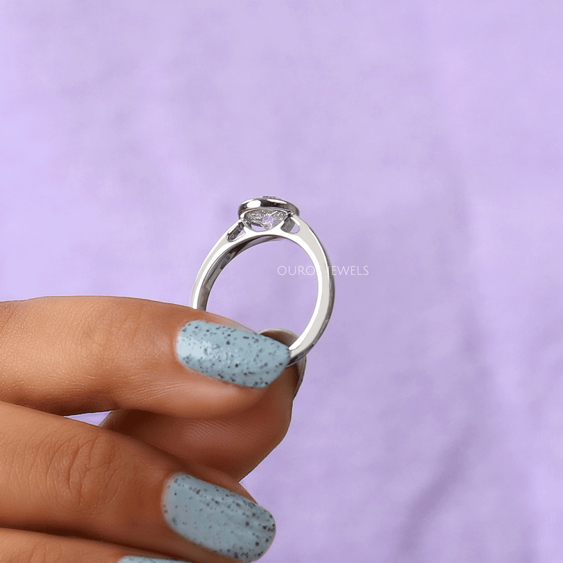 Old European Round Cut Bezel Set Solitaire Wedding Ring Ring