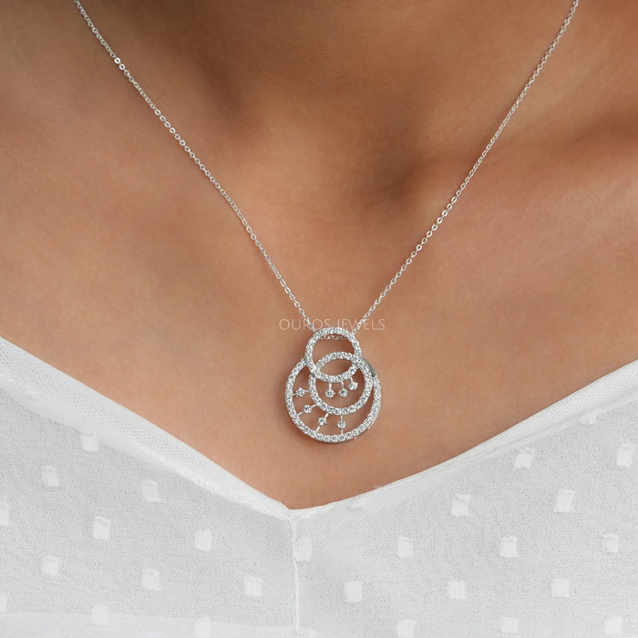 Hollow Round Cut Circle Pendant