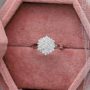 Round Cut Cluster Diamond  Ring