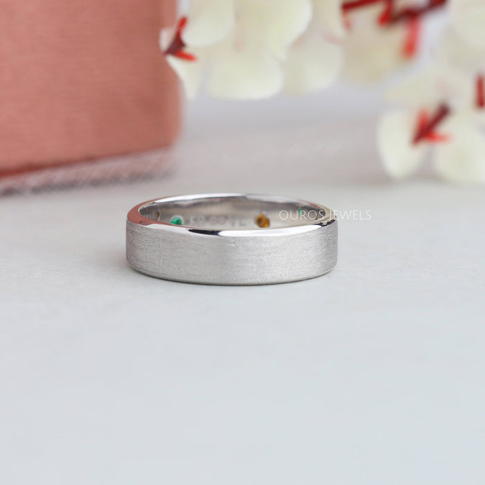hidden gemstone wedding band for men 