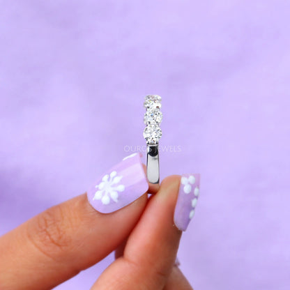Seven Stone Old European Round Diamond Wedding Band Rings