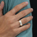 two tone round diamond mens ring 