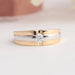 two tone round diamond solitaire mens ring 