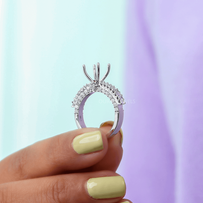 baguette cut semi mount ring 