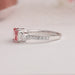 [Left Side View Of Shield And Round Cut Diamond With Fancy Cushion Cut Diamond Engagement Ring]-[Ouros Jewels]