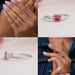 [Fancy Pink Cushion Cut Three Stone Engagement Ring]-[Ouros Jewels]