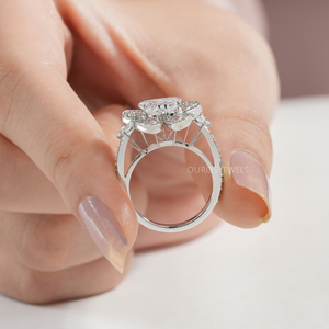 [Top Setting of Butterfly Cluster Engagement Ring]-[Ouros Jewels]