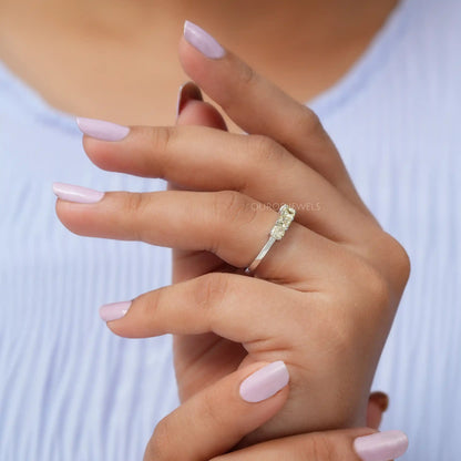 Yellow Cushion Cut Five Stone Diamond Ring