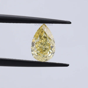 [Yellow Pear Cut Lab Grown Diamond]-[Ouros Jewels]