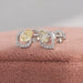 White gold lab diamond earring with fancy yellow pear shaped diamonds set with claw prongs